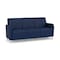 Lesro Siena Lounge Reception 3 Seat Tandem Seating No Center Arms, Brushed Steel, MD Ink Upholstery SN3101 - alternate 1